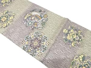 すくい織　鳳凰に華紋織り出し　袋帯